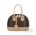 Brown & Beige Dome Satchel