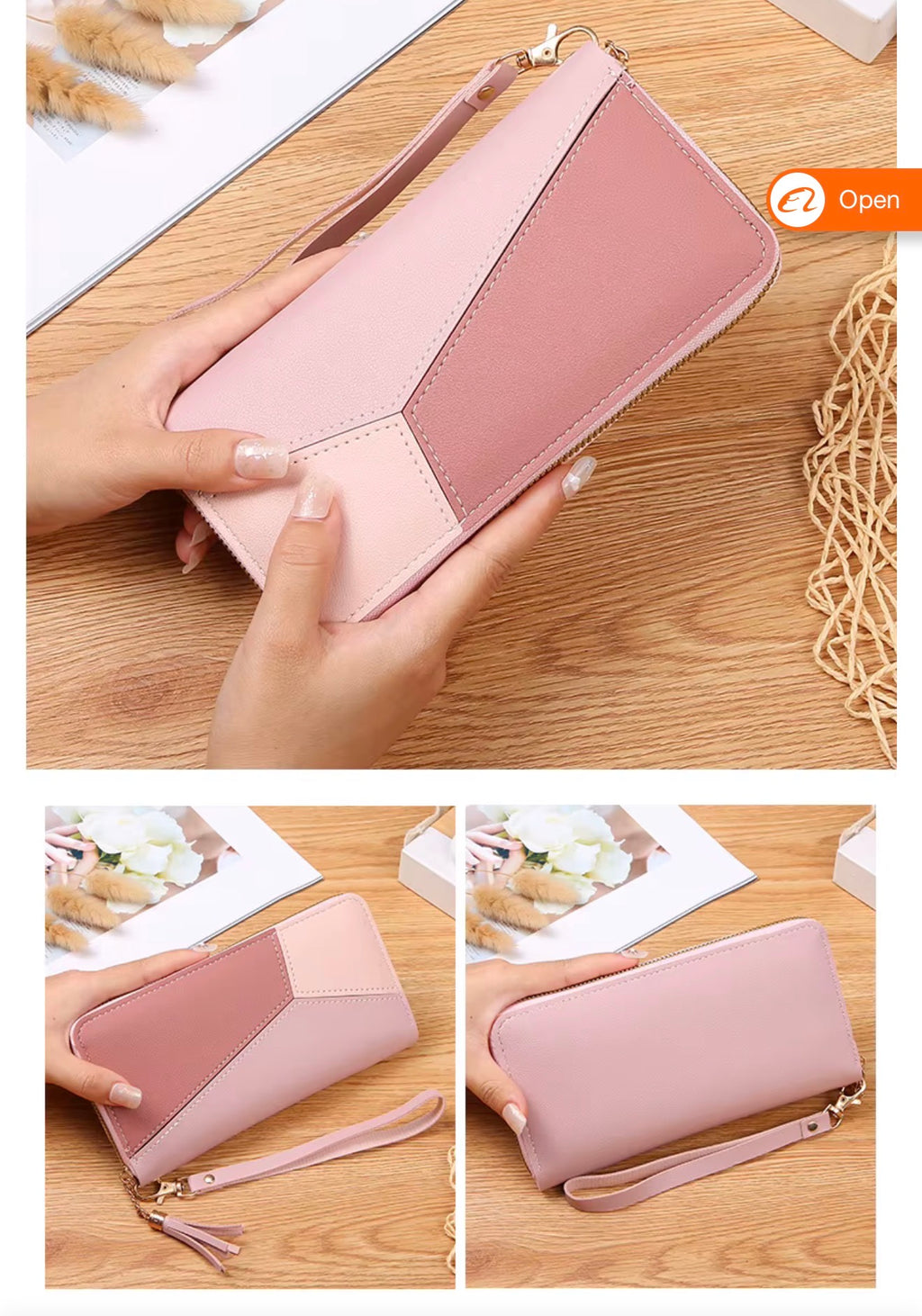 A&G Essentials | Color‑Block Wristlet Wallet