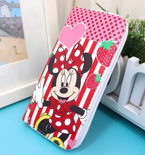 Phone case with Minnie Mouse design on a blue surface